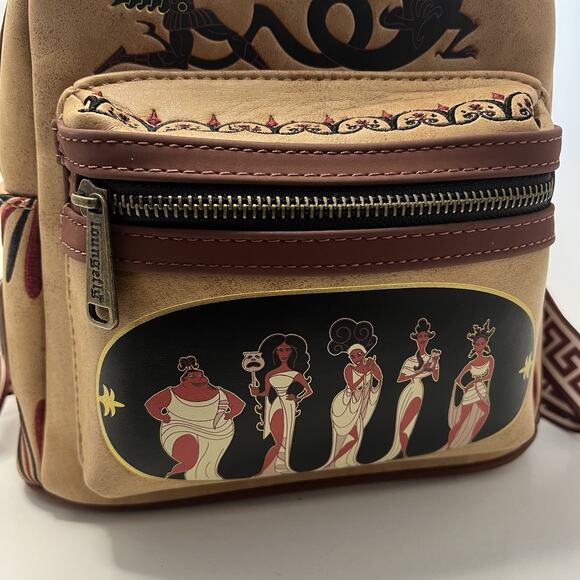 Loungefly Disney Hero Hercules Muses Mini Backpack Brown Tan Zero To Hero Bag - Picture 2 of 13